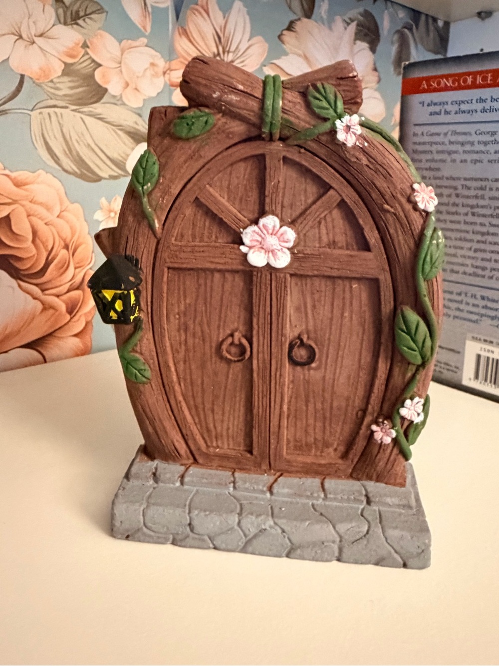 Whimsical Fairy Garden Door Wall Decor Flowers Lantern Cottagecore
